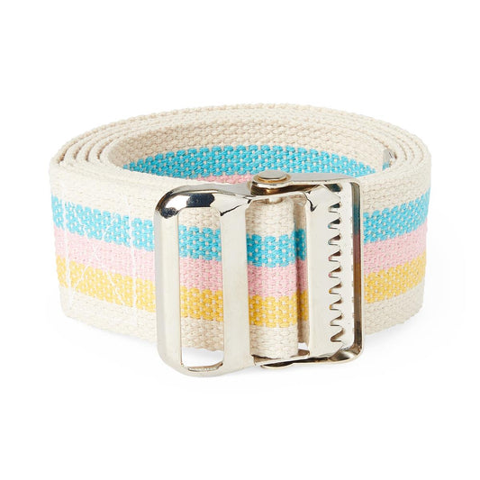 Washable Cotton Gait Belts Transfer Cttn 60" Metal Bckl Pastl