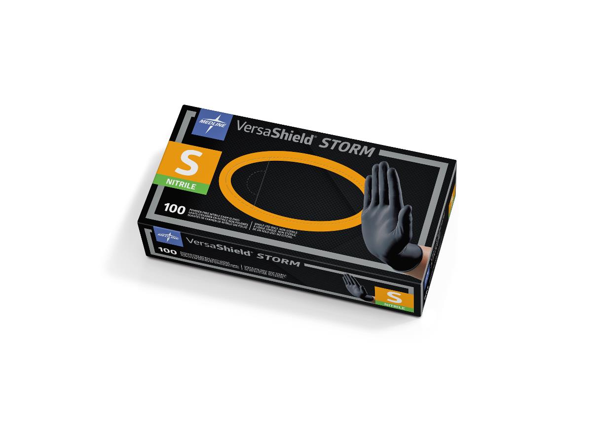 Versashield Storm Powder-Free Nitrile Exam Gloves Vstorm Black