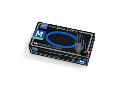 Versashield Storm Powder-Free Nitrile Exam Gloves Vstorm Black