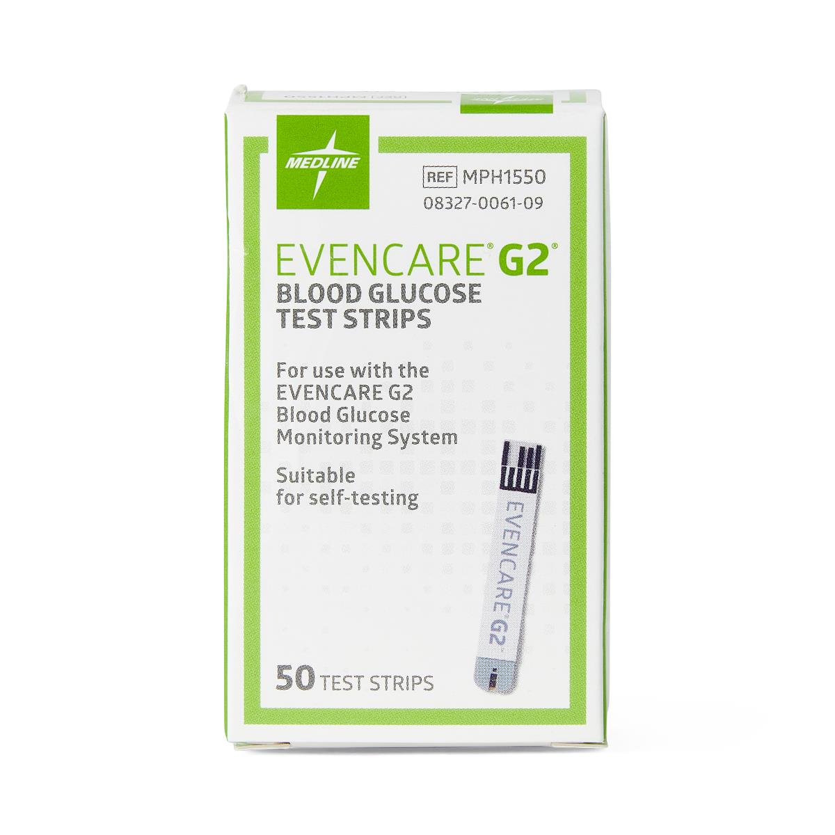 Evencare G2 Blood Glucose Test Strips 50ct