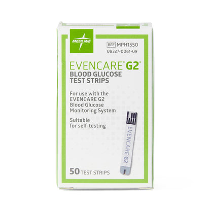 Evencare G2 Blood Glucose Test Strips 50ct