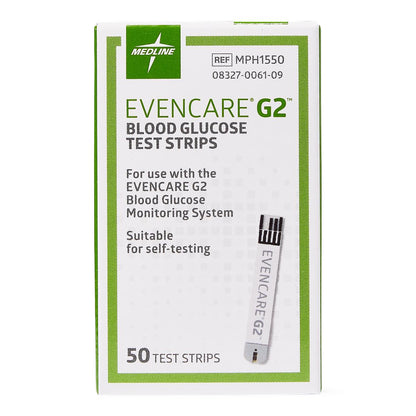 Evencare G2 Blood Glucose Test Strips 50ct