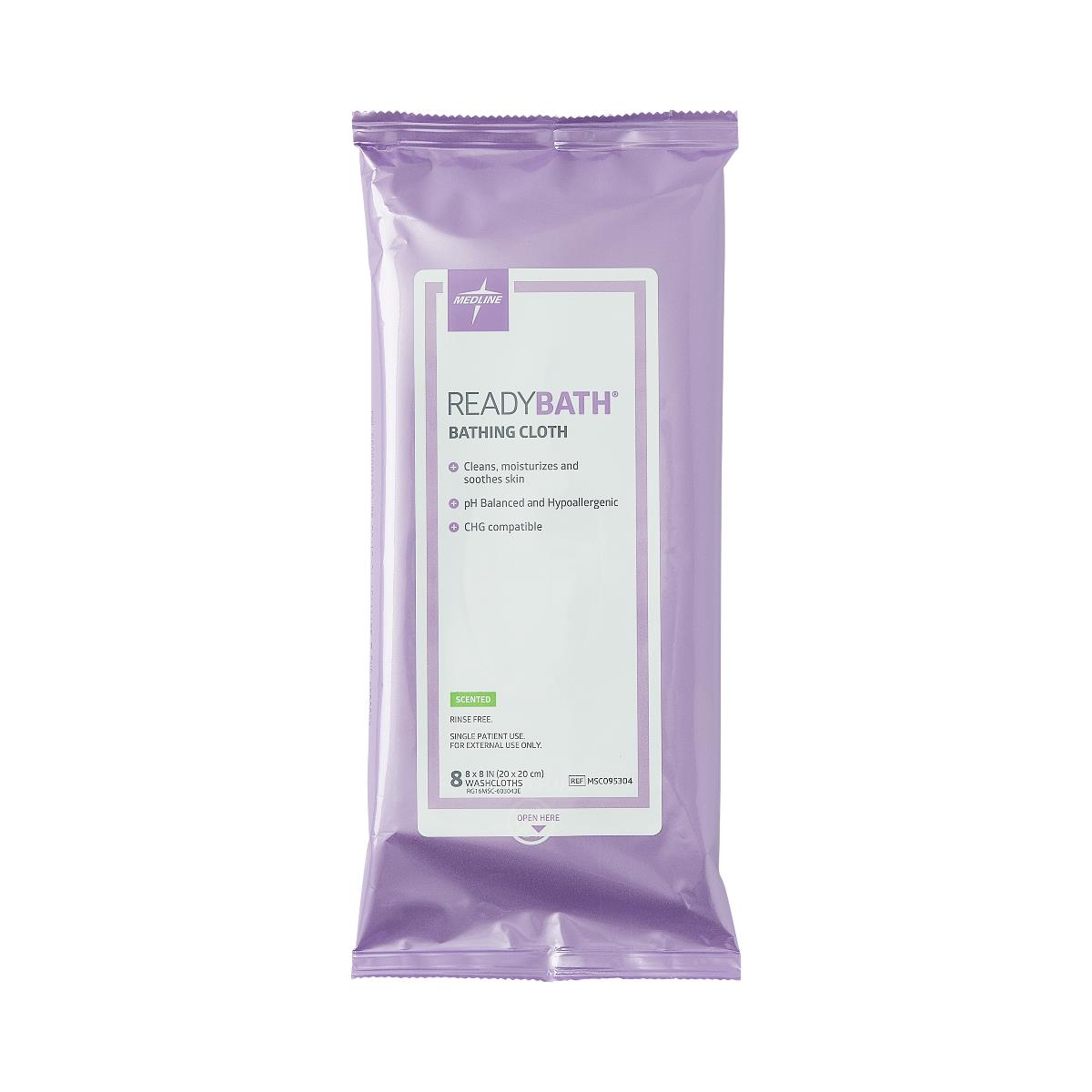 Readybath Total Body Cleansing Standard Weight Washcloths Scented 8/pack