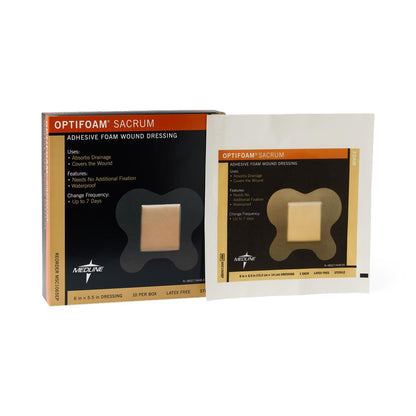 Optifoam Sacrum Adhesive Foam Dressing in Educational Packaging 6.1 IN x 5.6 IN 1ct