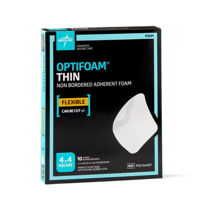 Optifoam Thin Adhesive Foam Dressings 4 x 4