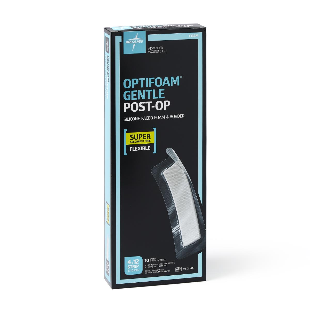 Optifoam Gentle Post-Op Foam Dressings Sa 4 x 12