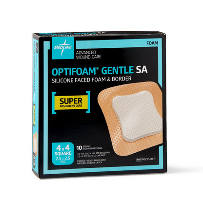 Optifoam Gentle SA Silicone-Faced Foam Dressings Bordered 4 x 4
