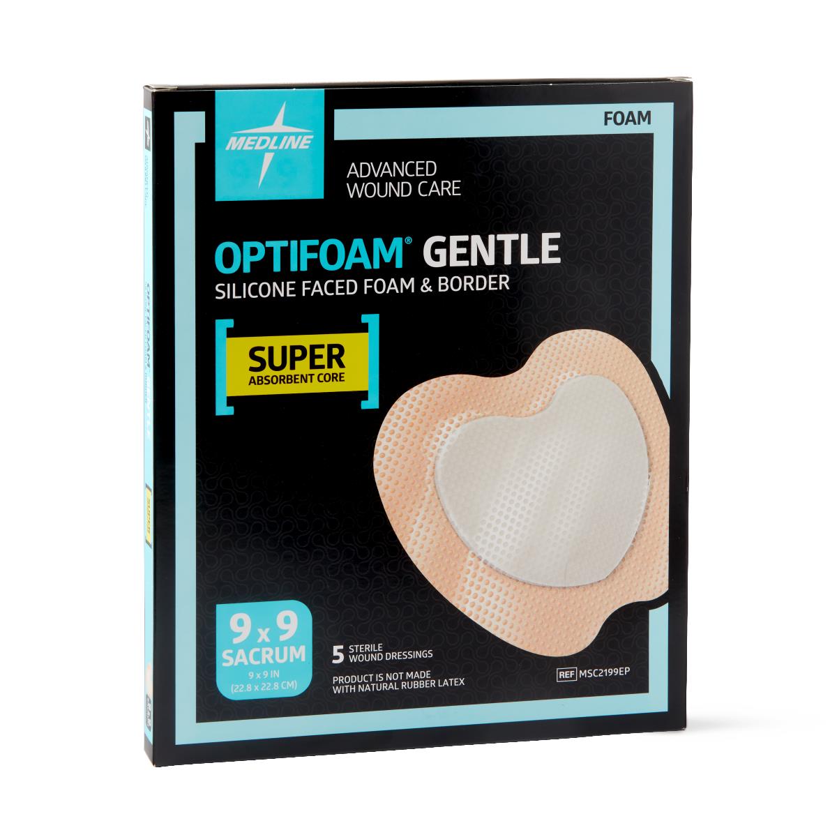 Optifoam Gentle SA Silicone-Faced Foam Dressings Sacrum 9 x 9