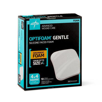 Optifoam Gentle Non-Bordered Silicone-Faced Foam Dressings 4 x 4