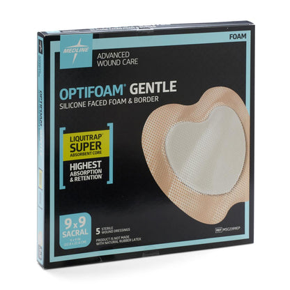 Optifoam Gentle LQ Silicone-Faced Foam Dressings Liquitrap Sacrum 9 x 9