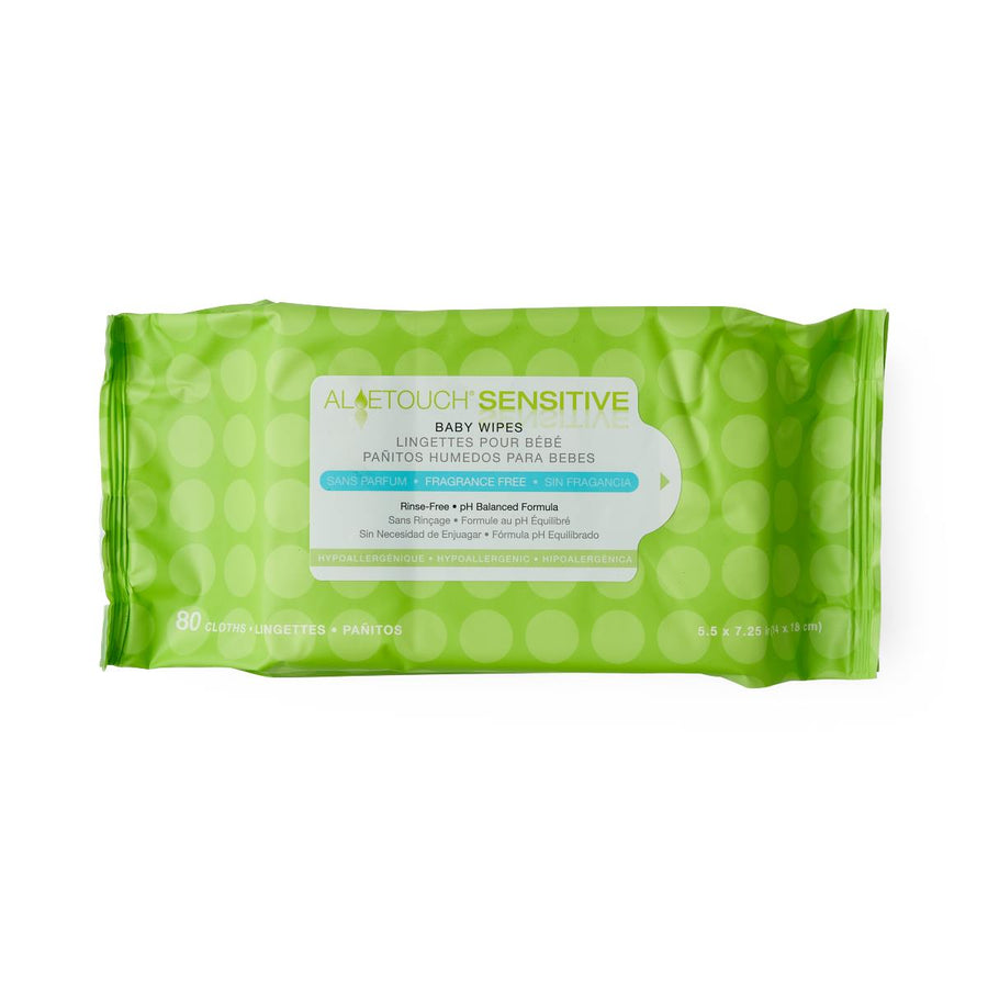 Hypoallergenic Fragrance-Free Baby Wipes Aloetouch Sensitive Fragrance Free 80ct