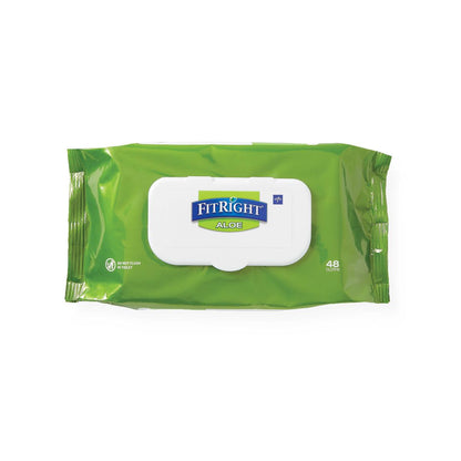 Fitright Aloe Personal Cleansing Wipes Wipe Wet Scented 8 x 10" 48/pack