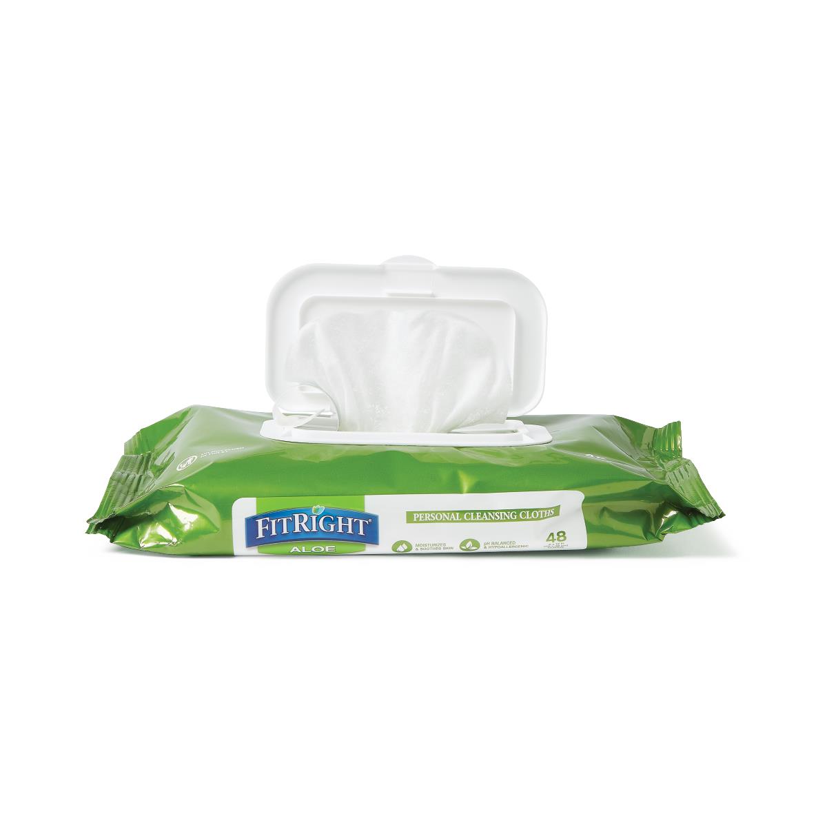 Fitright Aloe Personal Cleansing Wipes Wipe Wet Scented 8 x 10" 48/pack