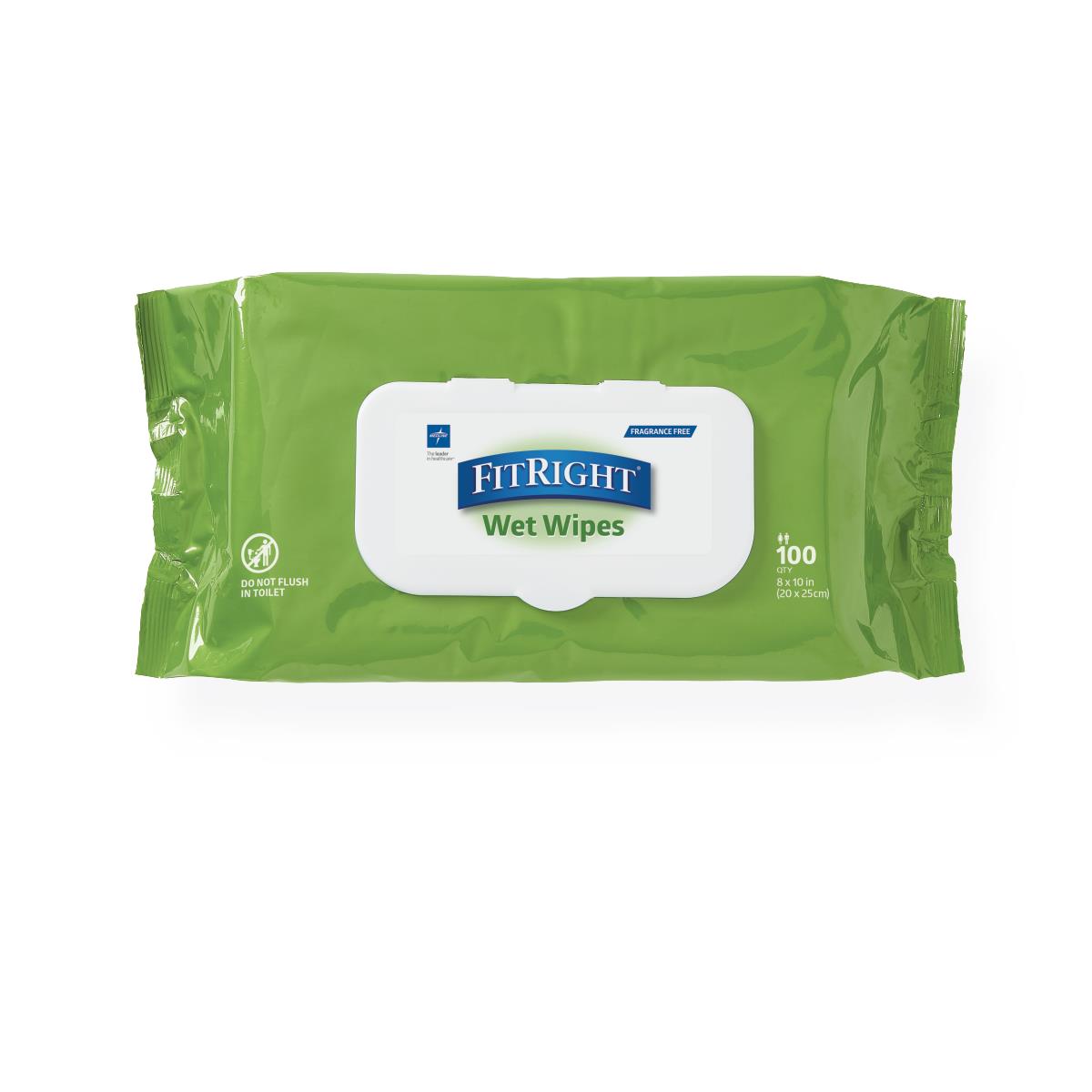 Fitright Aloe Personal Cleansing Wipes Wipe Wet Frag Free 8 x 10" 100/pack
