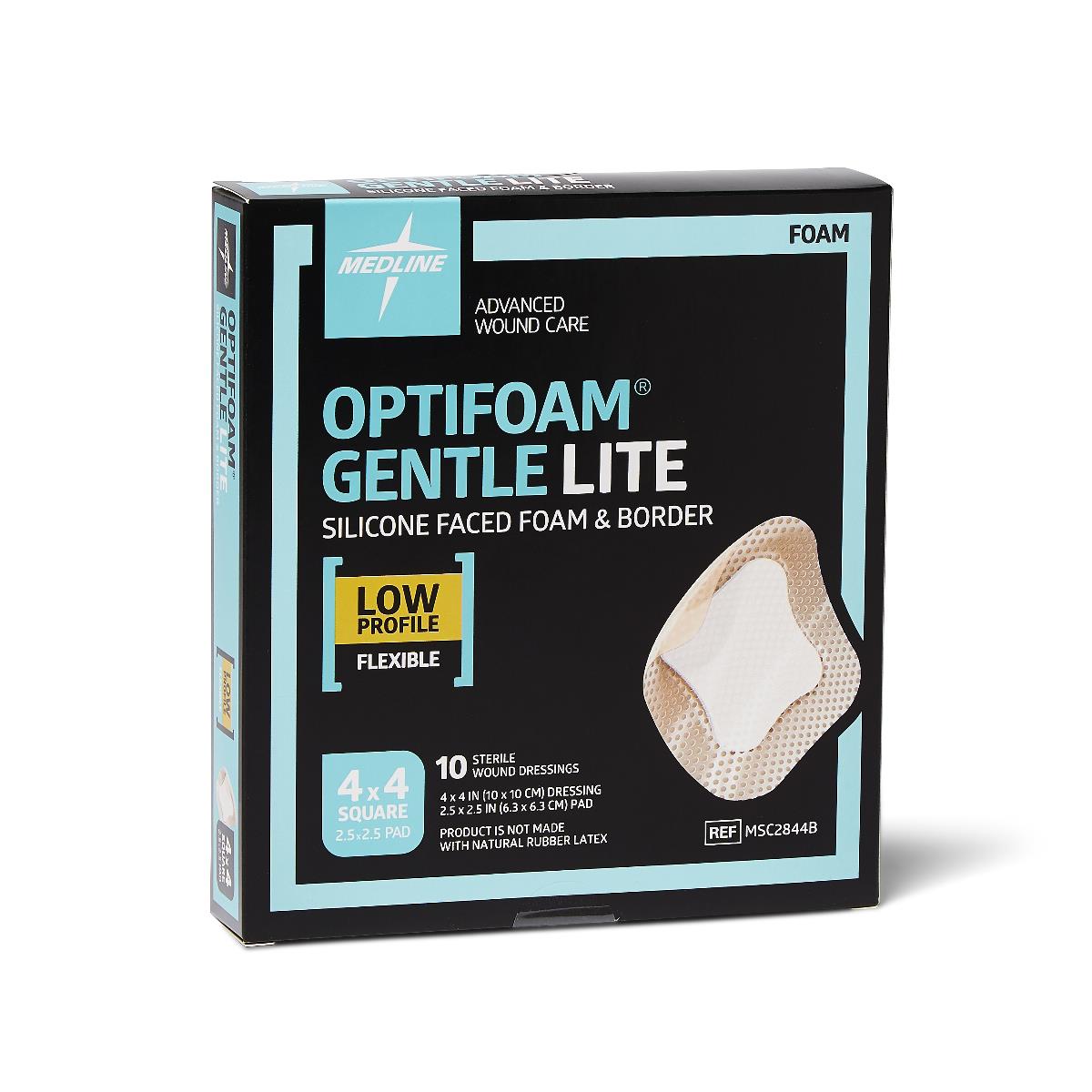 Optifoam Gentle Lite Foam Dressings Bordered 4 x 4