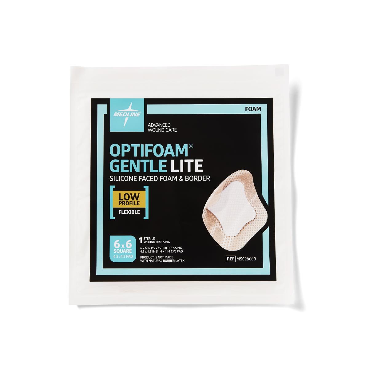 Optifoam Gentle Lite Foam Dressings Bordered 6 x 6