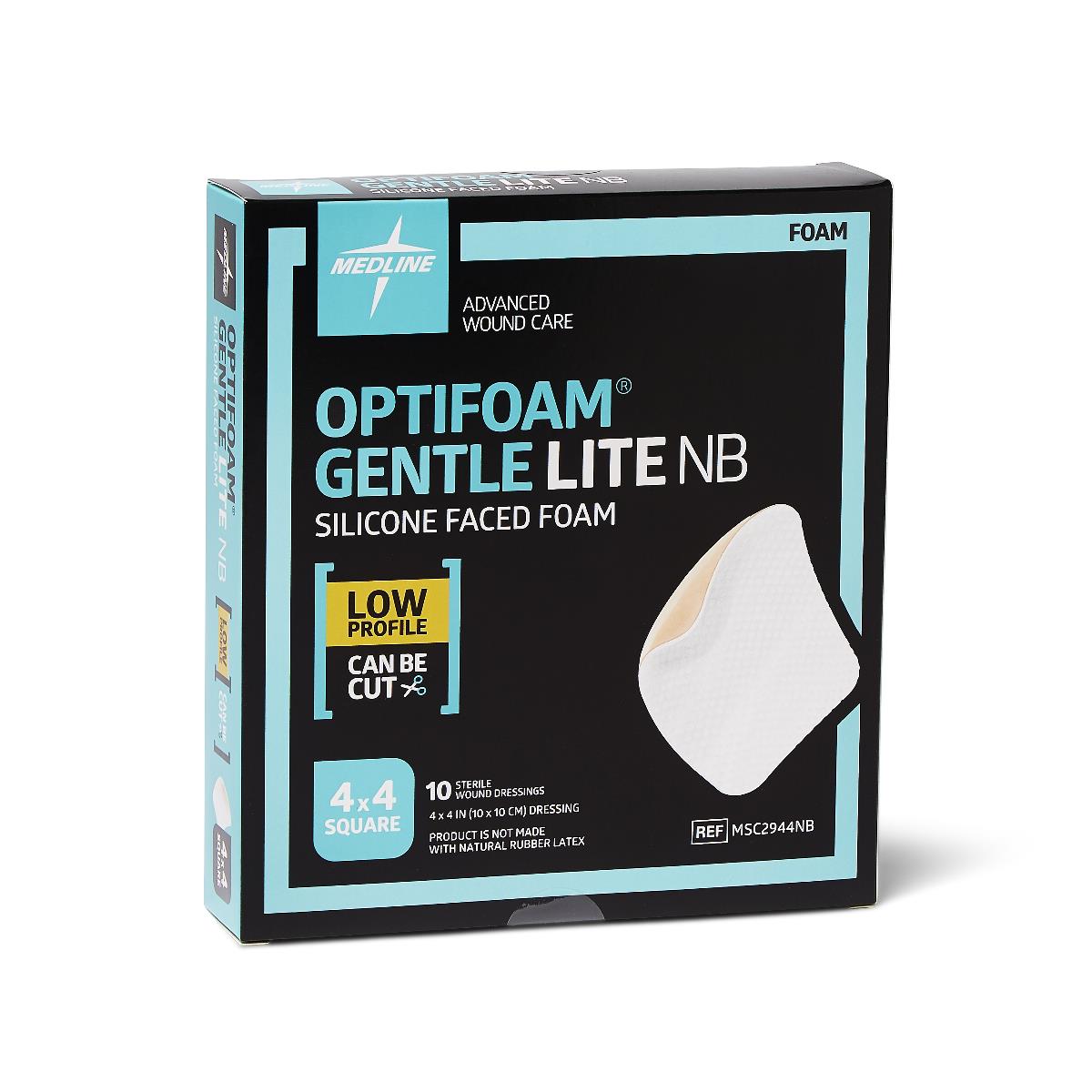 Optifoam Gentle Lite Foam Dressings Non-Bordered 4 x 4