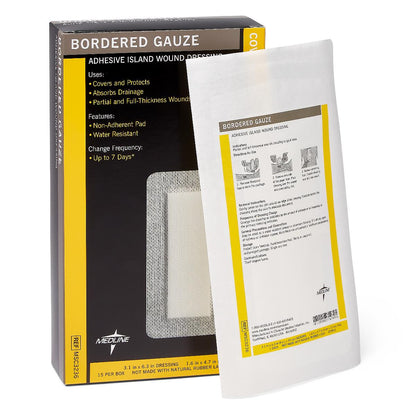 Bordered Gauze Adhesive Island Wound Dressings Border 3" x 6" 1.5" 4"pad Sterile