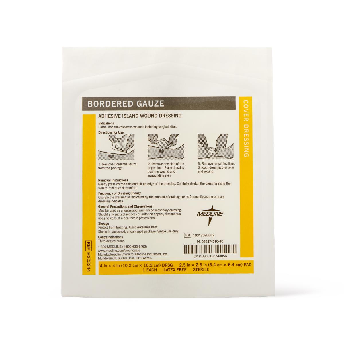 Bordered Gauze Adhesive Island Wound Dressings Sterile