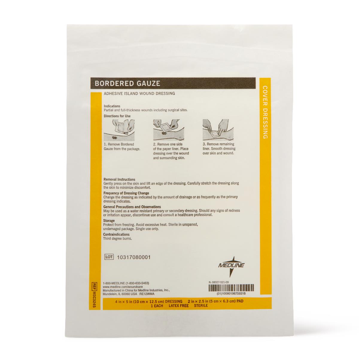 Bordered Gauze Adhesive Island Wound Dressings Border 4" x 5" 2" 2.5"pad Sterile