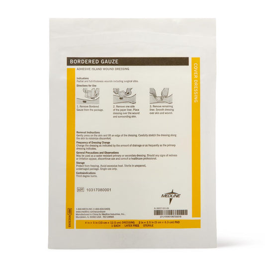 Bordered Gauze Adhesive Island Wound Dressings Border 4" x 5" 2" 2.5"pad Sterile