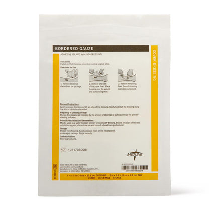 Bordered Gauze Adhesive Island Wound Dressings Sterile