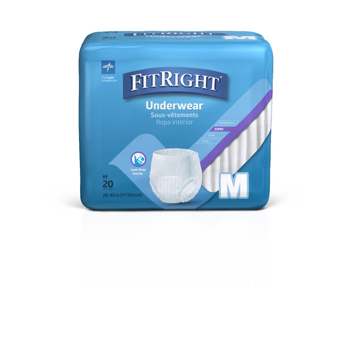 FitRight Protection Plus Super Absorbency Adult Incontinence Underwear Unisex