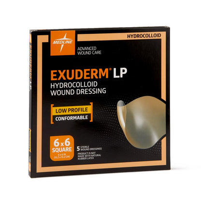Exuderm Low-Profile Hydrocolloid Wound Dressings 6" x 6"