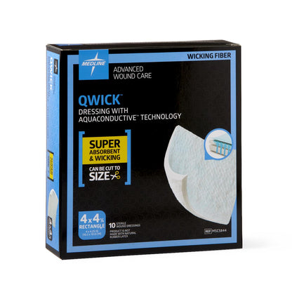 Qwick Nonadhesive Superabsorbent Wound Dressings 4.25 x 4