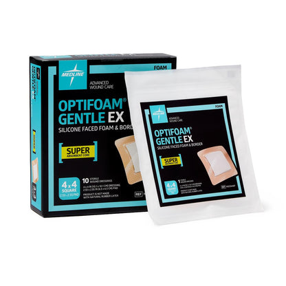 Optifoam Gentle E Extra Smallilicone-Faced Foam Dressings Ex Bordered 4 4