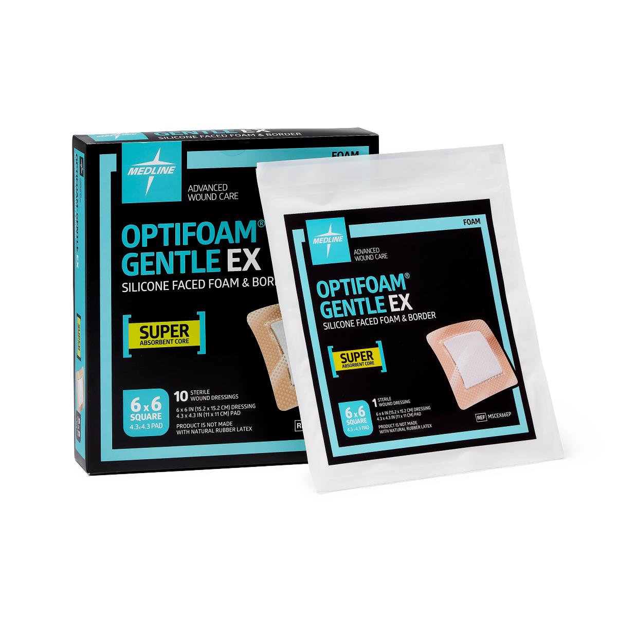 Optifoam Gentle E Extra Smallilicone-Faced Foam Dressings Ex Bordered 6 6