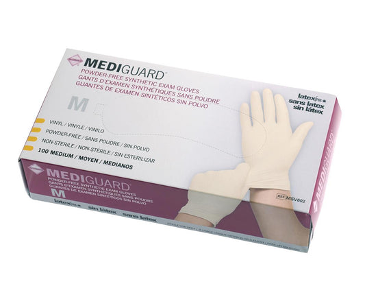 Mediguard Synthetic Exam Gloves Glove Stretch Vinyl Pf Medium (Case of 1000)