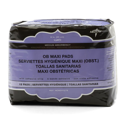 Maxi Adhesive Sanitary Pads 9 in Non-Sterile