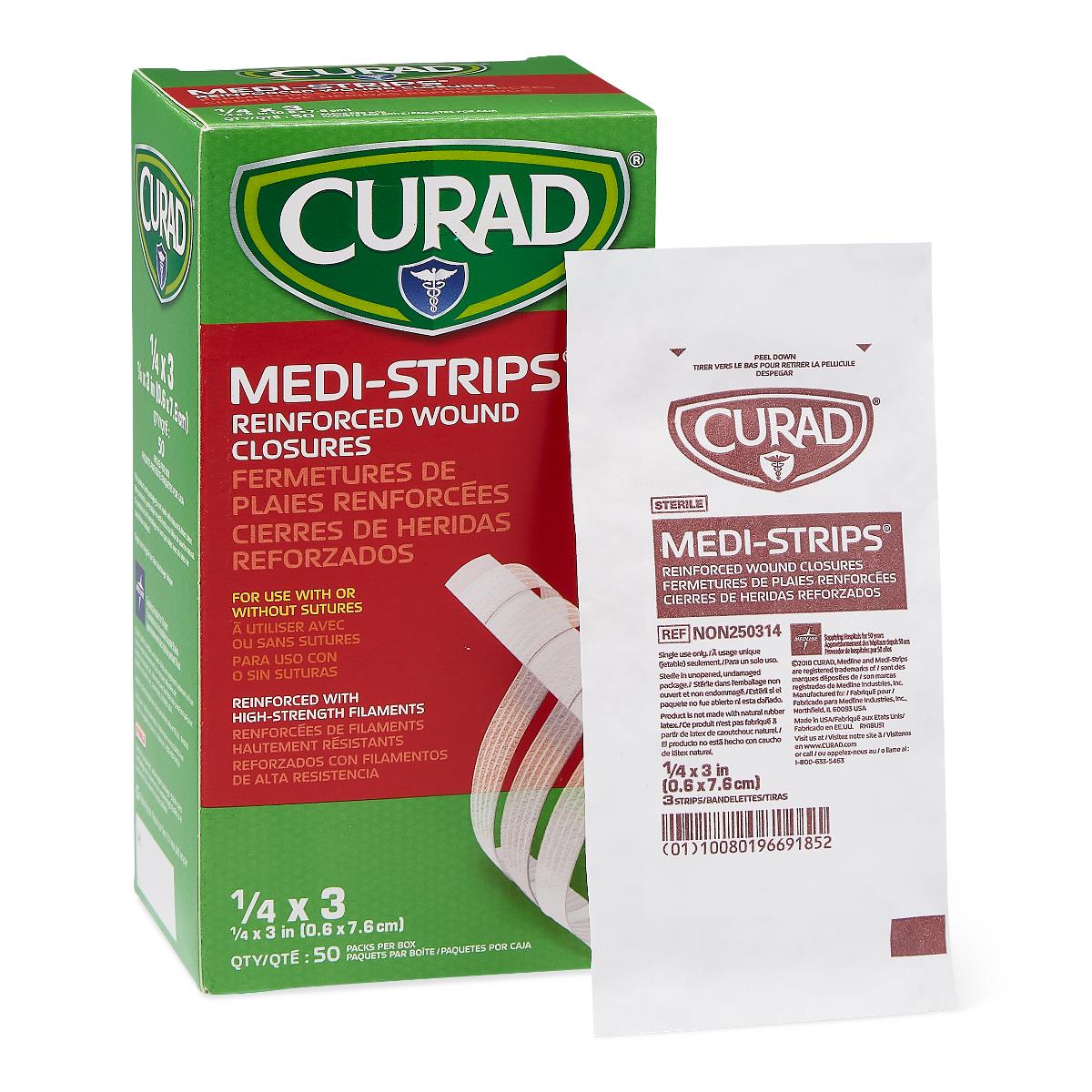 Curad Medi-Strip Reinforced Wound Closures Strip Closure 1/4 x 3