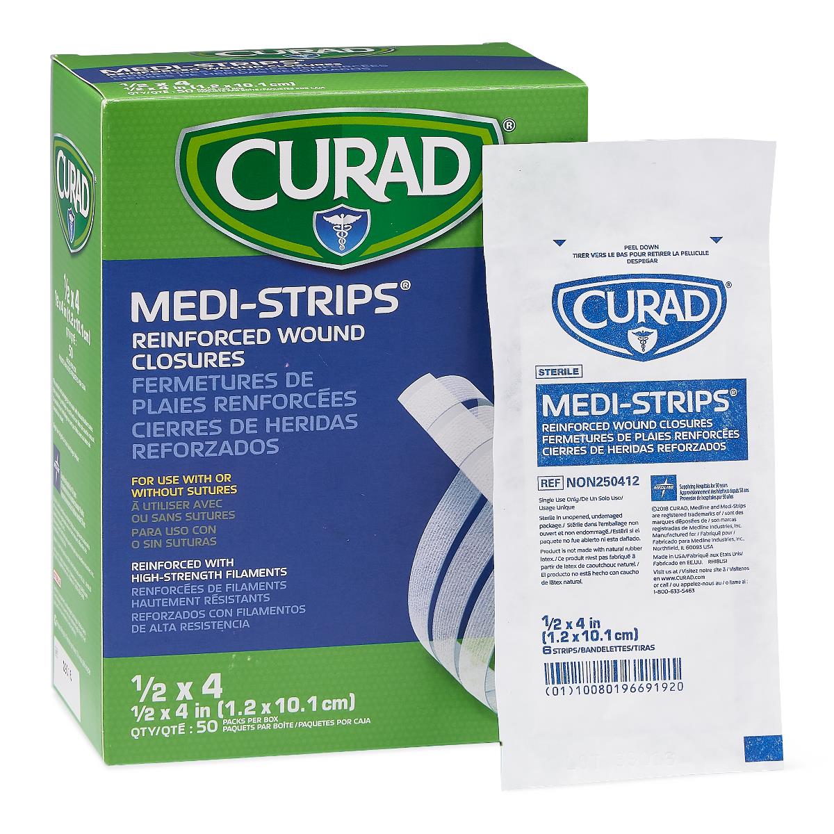 Curad Medi-Strip Reinforced Wound Closures Strip Closure 1/2 x 4
