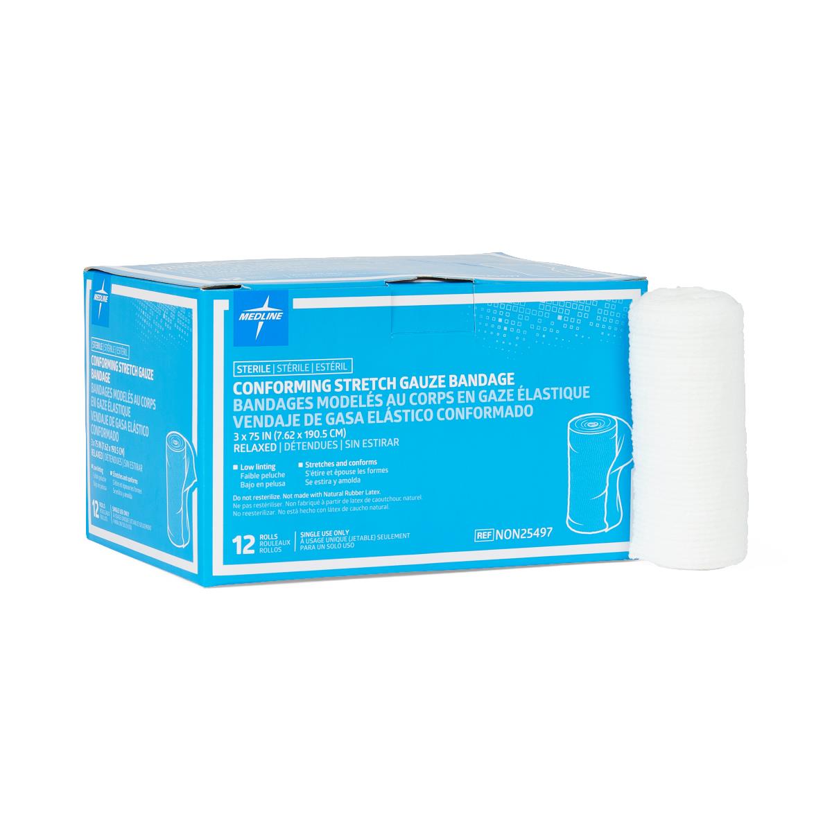 Sterile Conforming Stretch Gauze Bandages 3" x 75"