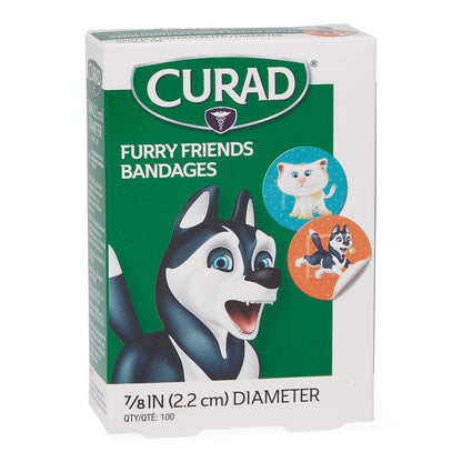 Curad Furry Friends Adhesive Bandages Plstc Spot Furfrnd7/8"st