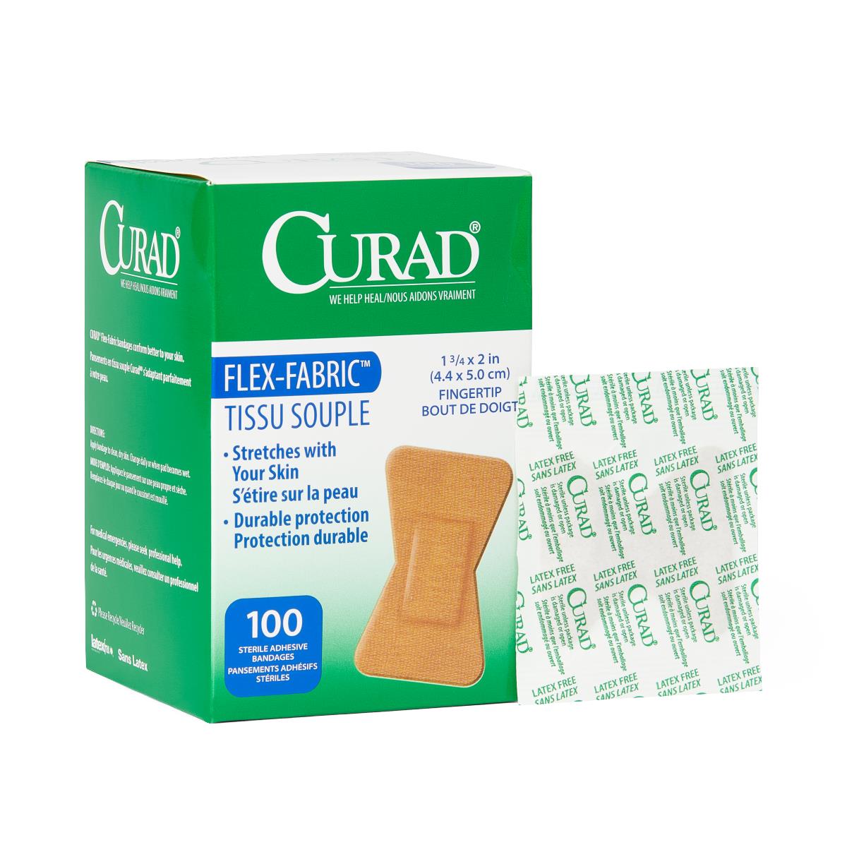 Curad Flex-Fabric Bandages Adhesive Fabric Fingertip Large St