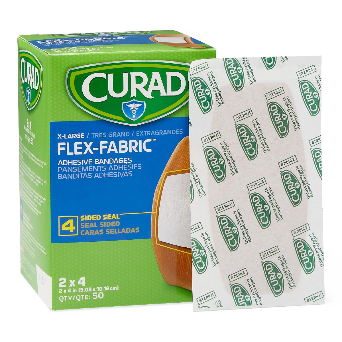Curad Flex-Fabric Bandages Adhesve Fabric 2" x 4" St 50/box