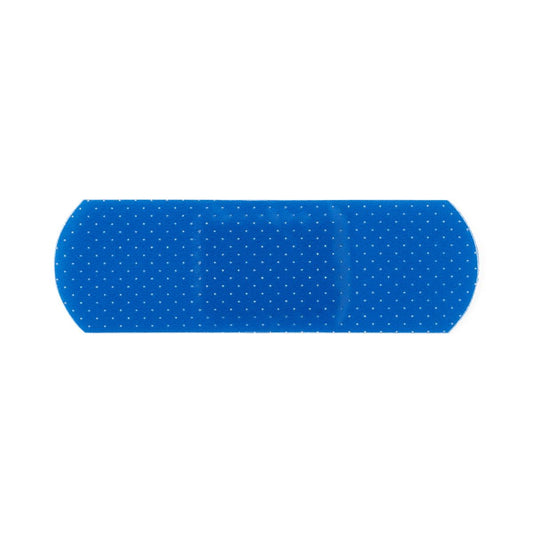 CURAD Food Service Adhesive Bandages Plastic Blue 1 x 3 in Case of 12 Boxes (100/Box) 1200ct