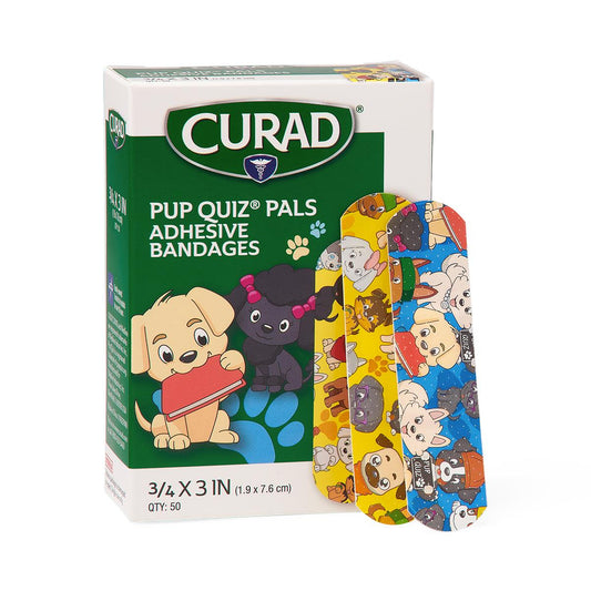 CURAD Pup Quiz Pals Adhesive Bandages 3/4" x 3"