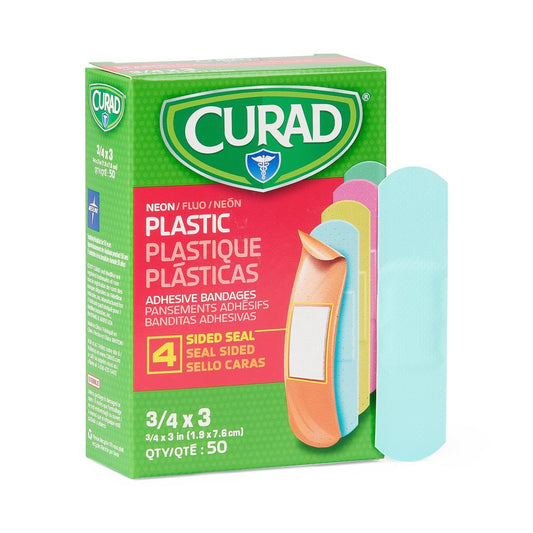 CURAD Neon Adhesive Bandages 3/4" x 3"