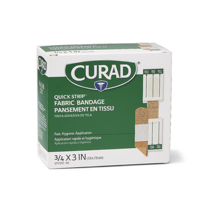 Curad Quick Strip Fabric Adhesive Bandages 3/4 x 3 Str