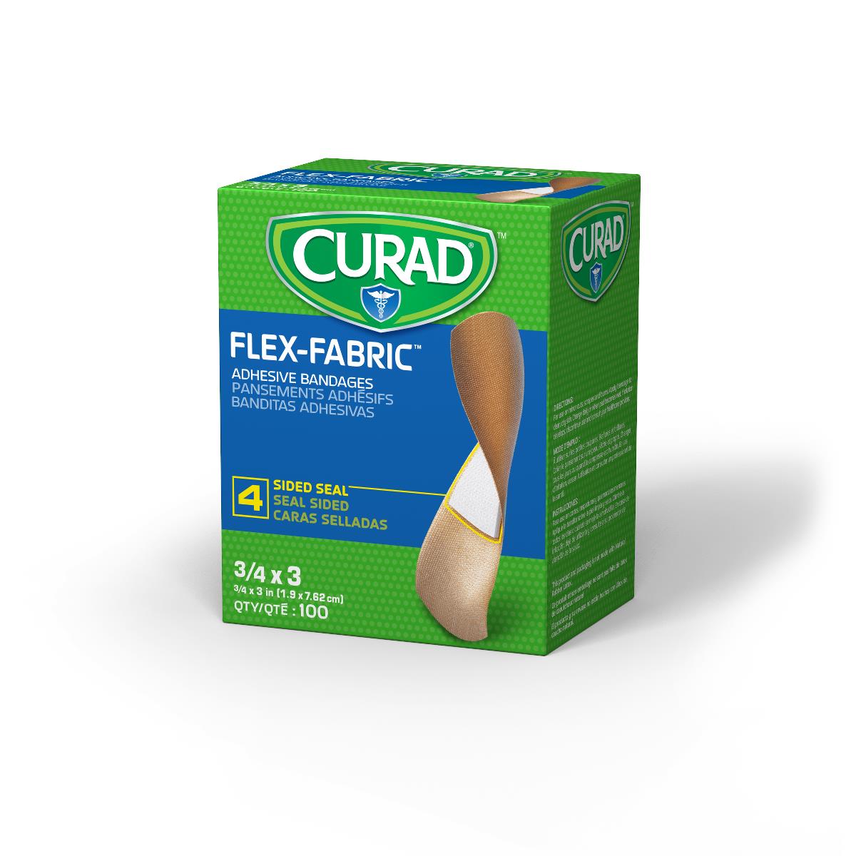 Curad Flex-Fabric Bandages Adhesive Fabric Bulk Packaging 3/4" x 3" (Case of 8100)