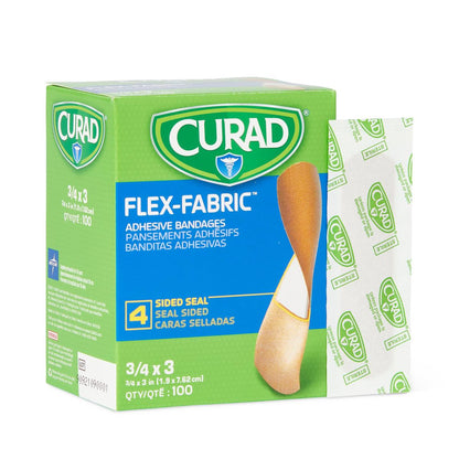 Curad Flex-Fabric Bandages Adhesive Fabric 3/4" x 3" Sterile