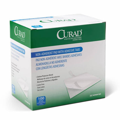 Curad Sterile Non-Adherent Pads with Adhesive Tabs with ad 3 x 4 St 1/pack