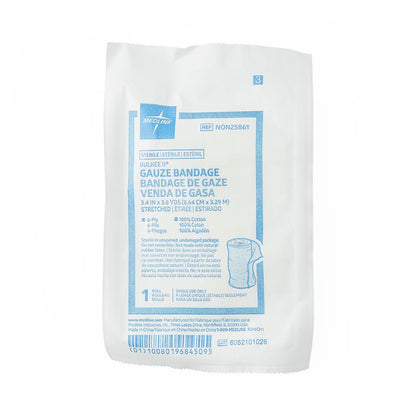 Bulkee II Sterile Cotton Gauze Bandages 3.4" x 3.6yd