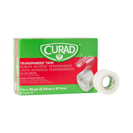Curad Transparent Adhesive Plastic Tape 1" x 10yd 12/box