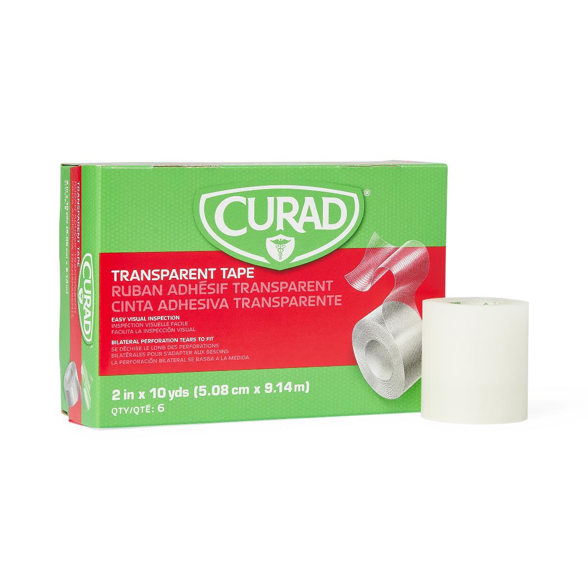 Curad Transparent Adhesive Plastic Tape 2" x 10yd 1roll