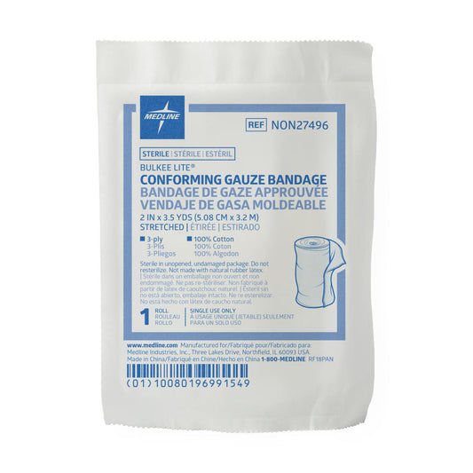 Bulkee Lite Sterile Cotton Conforming Bandage Gauze 2" x 3.5yd 12ct